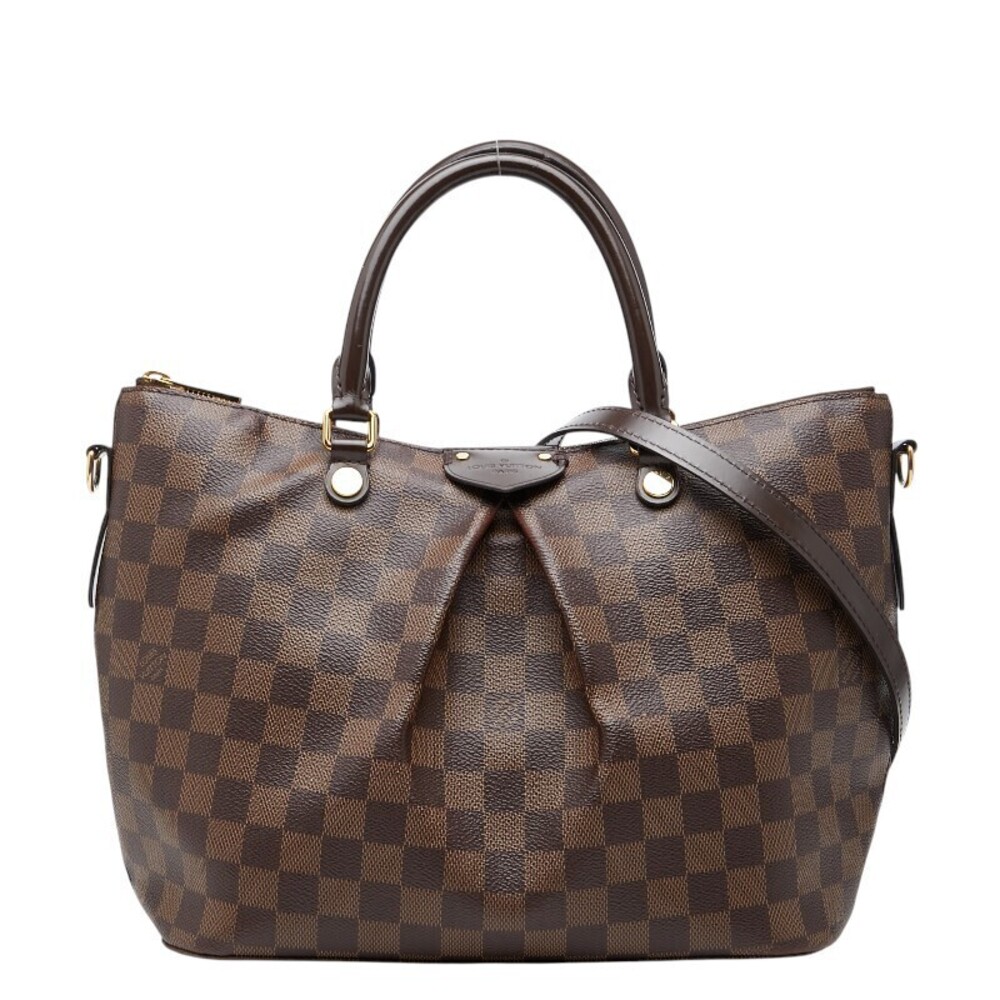 Louis Vuitton Damier Siena 2way Shoulder Bag Brown Leather